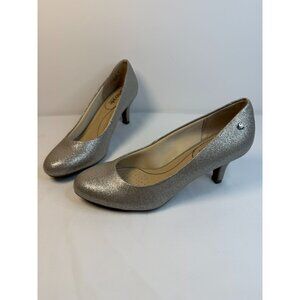 LifeStride Pumps Women Size 7.5M Gold Metallic Soft Cushion Heel Dressy Shoes